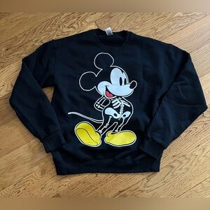 S - DISNEY MICKEY MOUSE - Black Mickey Mouse Skeleton Sweater
